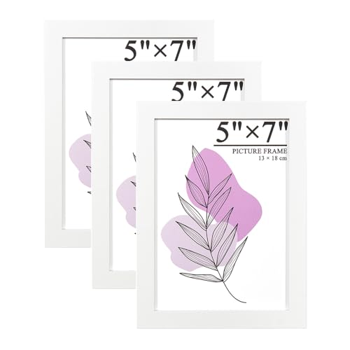 Baoee Bilderrahmen Weiß 13x18cm 3er Set, Holz Fotorahmen mit Acrylglas zum aufhängen und aufstellen, MDF-Holzrahmen für Fotos, Bilder