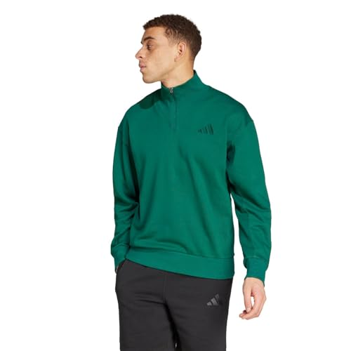 adidas Men's All Szn Fleece Quarter-Zip Crewneck Swearshirt