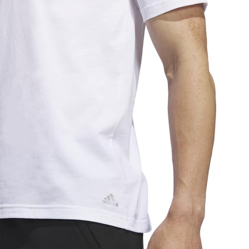 adidas Men's T-Shirts (2-Pack) – Stretch Cotton Crew Neck Undershirt, Soft Breathable Fitted Base Layer, White/White, Medium3