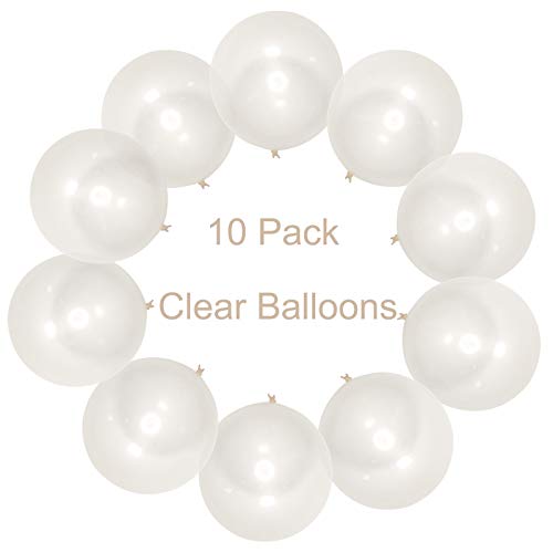 Elecrainbow 18 Inch Large Transparent Balloons For Photo Shoot, Birthday, Wedding Party, Festival Event, Carnival Decorations, Transparent Color,10 Pack #TOP1