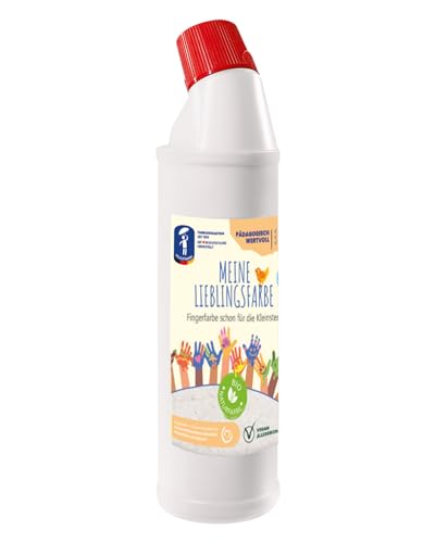 Feuchtmann MEINE LIEBLINGSFARBE Edu Bottle | 900g cremige Fingerfarbe Einzelflasche | hautfreundliche Fingermalfarbe auf Wasserbasis | ungiftig, auswaschbar | Malfarben Kinder (ab 2 Jahre), FARBE:Weiß