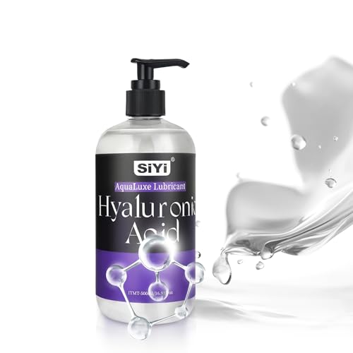 Image of SiYi Water-Based Hyaluronic Acid Anal Personal Lubricant with Finger Cots | Pump Dispenser | Non-Sticky |Toy-Compatible | Long Lasting (Dark Purple)