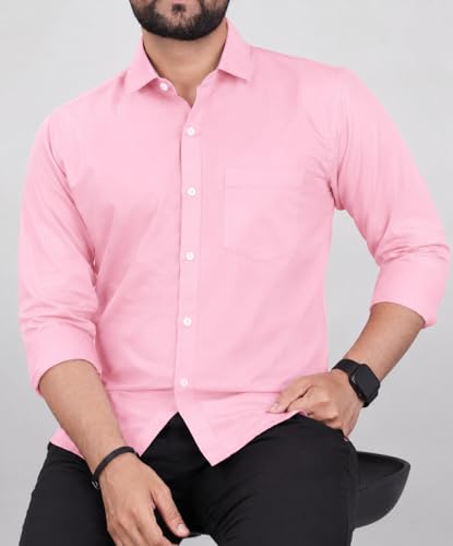 Image of CB-COLEBROOK Men's Casual, Regular Fit, Solid Colour, Lightweight, Button Down, Casual Wear, Shirt with Pocket. Suitable for Office & Casual Use