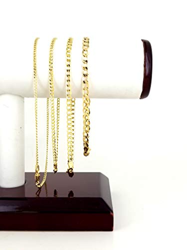 Real 10k Yellow Gold Hollow C-Link Men and Women Bracelet/Anklet 4.5 mm (7) - Image 4