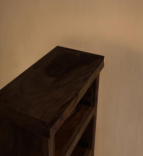 Image of ANGEL FURNITURE Sheesham Wood Bookshelf (Small, Walnut Finish)