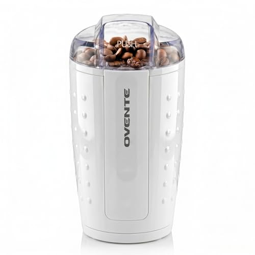 OVENTE Electric Coffee & Spice Grinder 2.5oz White