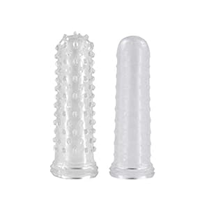 2 Pieces Penis Sleeve for Men Reusable Silicone Condom Spike Dotted Dildo Sheath Condoms Extender Sleeve Penis Cocks Cover Ring Sex Toys
