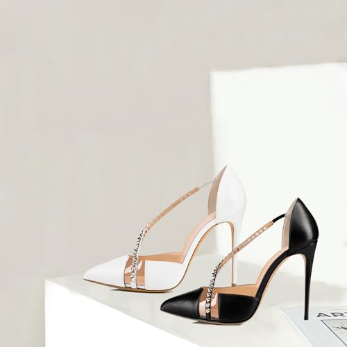 Talons aiguilles pointus confortables, brides à rivets et talons hauts stables - 2