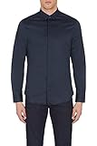 Armani Exchange Mens Front Logo, Long Sleeves Hemd, Navy, XL