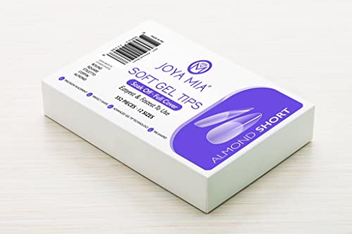 Soft Gel Nail Tips Full Cover Nail Tips Kit for Soak Off Nail Extensions, 550 Pcs Clear Soft Pre-buff PMMA False Press on Nail Tips, 11 Sizes - 10 Shapes to choose from (Almond Short)