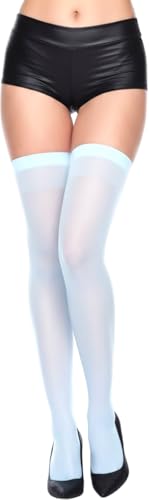 Image of ToBeInStyle Women's Sheer Banded Thigh High Socking w /Opaque Band