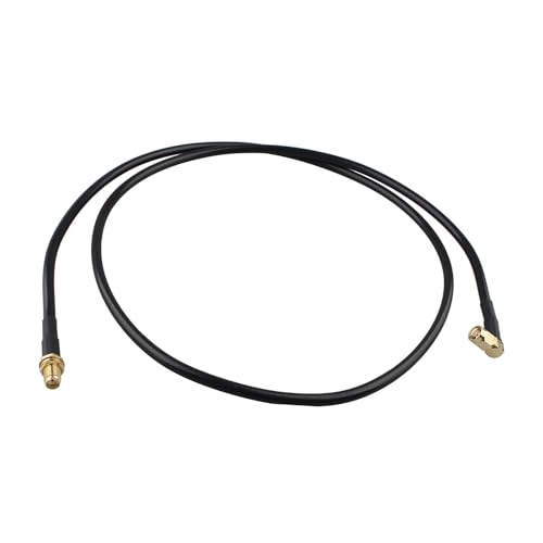 Futheda SMA Male Right Angle to Female Adapter Aerial Antenna Extension Cable RG58 Coaxial Cable 1m/3.3feet for Ham Radio Kenwood BaoFeng Wouxun Icom Yaesu Vertex Standard Horizon Marine VHF Radio