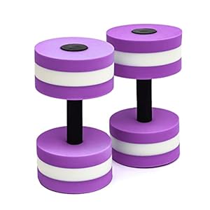 Aquatic Exercise Dumbells – Set of 2 Foam – For Water Aerobics – By Trademark Innovations (Violet)