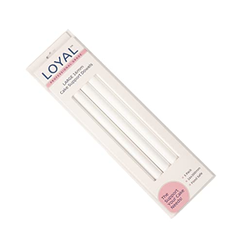 Loyal Bakeware Heavy Duty Plastic Cake-Support Dowel 16Mm Diameter X 300Mm High, Pack Of 5