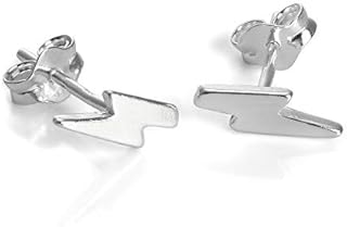 Sterling Silver Lightning Bolt Stud Earrings