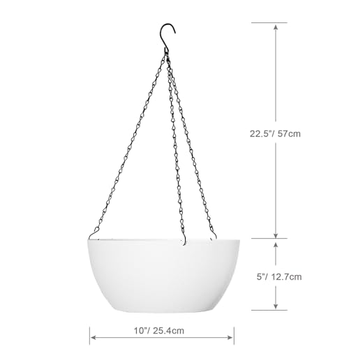 Wsmksz 10 Inch Hanging Planters For Outdoor Indoor Plants With Drainage Holes And Chain thumb #1