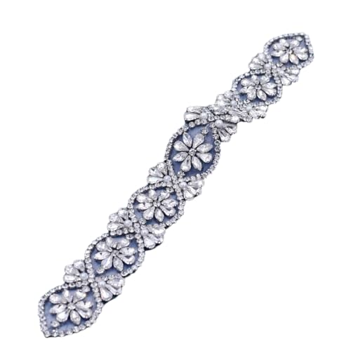 Silver Rhinestone Belt, Women's Formal Accessory, Applique Bridal Wedding Belt