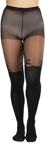 Image of ToBeInStyle Women's Full Footed Pantyhose with Thigh High Designs