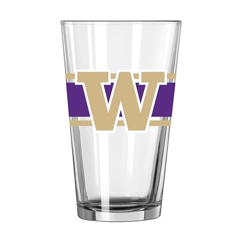 Image of Logo Brands NCAA 16 oz Pint Glass - Durable Glass With Bold Team Color- Chip-Resistant Rim Drinkware For Fans, Tailgates, Home Bars & Everyday Use