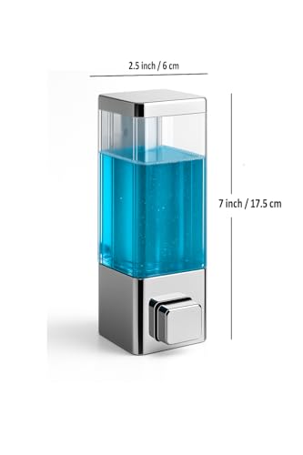 Image of Cube ABS Wall Mounted Soap Dispenser for Shampoo, Sanitizer, Lotion, Dish Wash Gel - Refillable Liquid Pump for Bathroom, Kitchen (Pack of 4)