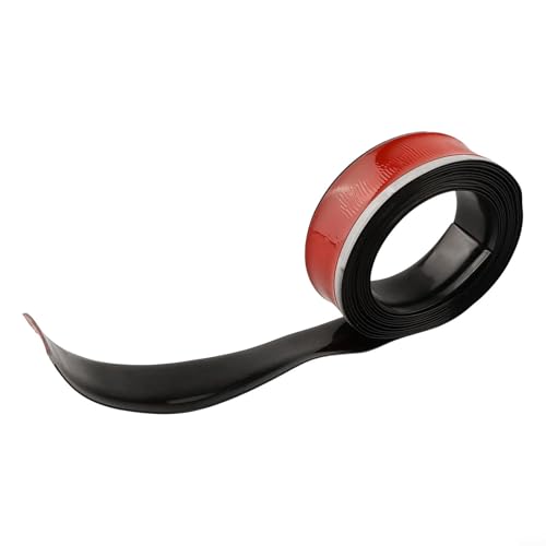 Hosrivae Rodapié flexible de PVC – 5 m de largo x 5,4 cm de alto, resistente a la humedad para paredes, para molduras suaves de fácil corte para residencias (S, negro)
