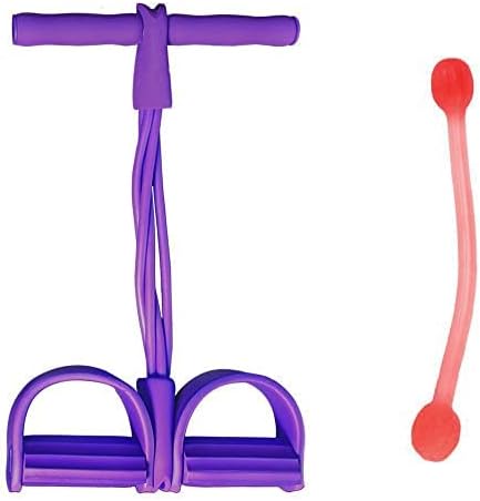 KEVENZ Pedal Resistance Band, 4-Tube Natural Latex Yoga Pedal Puller Resistance Band Comes with Elastic Pull Rope, Yoga Fitness Equipment for Abdomen, Waist, Arm, Yoga Stretching Slimming Training KEVENZ Pedal Resistance Band, 4-Tube Natural Latex Yoga Pedal Puller Resistance Band Comes with Elastic Pull Rope, Yoga Fitness Equipment for Abdomen, Waist, Arm, Yoga Stretching Slimming Training