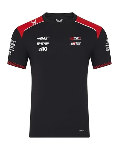 T-Shirt Haas Homme en Maille Respirante Caviar et Rouge Écarlate de Taille 4XL