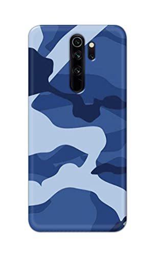 Image of Printed Hard Back Cover Case for Mi Redmi Note 8 Pro Back Cover (Army Blue Pattern) -702