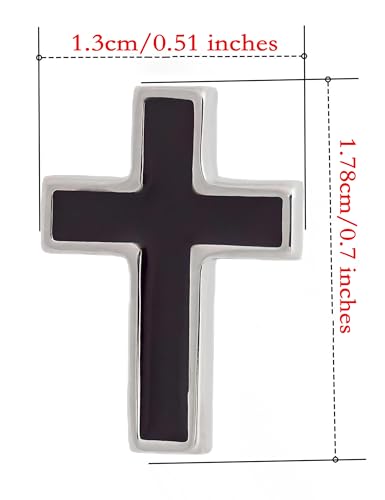 Image of Women's Cross Brooch Lapel Pin Faith Fashion Jewelry | Classic cross tie tack lapel pins. Decorative jewelry accessories for women's dresses, scarves, suits and church events