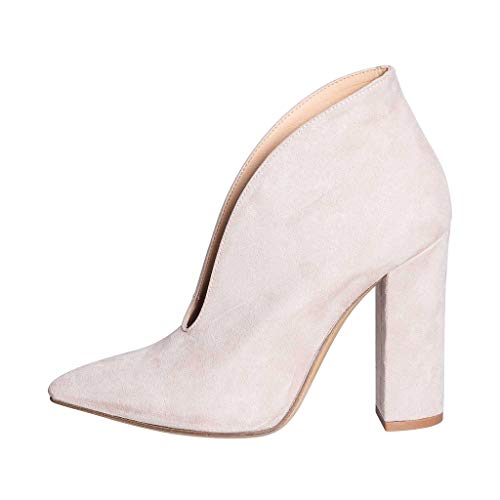 STIVALETTEN Damen MIT KAMODER SCHLOSSEN Taupe SCHLOSSEN GRÖSSE 35 IN GRÖSSE Leder MIT Largo HOHE 10 cm Made IN Italy AZALEN ACT-18 SCHARFE ROSA SCHLÜSSE ELEGANT EMMINILE