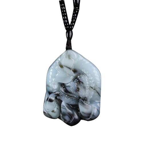 Collier pendentif de poisson en jade Hetian naturel, un bijou de prestige pour femme