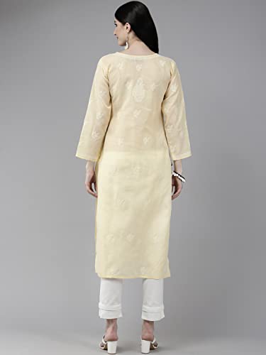Image of Ada Hand Embroidered Lucknowi Chikankari Cotton Kurta for Women A133488