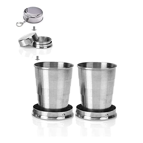 Edelstahl Reise Faltbecher Klappbecher Mit SchlüSselanhäNger Outdoor...