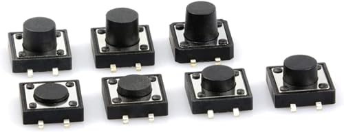 Bouton tactile 12x12x6mm SMD pour circuit imprimé - Lot de 50 micro-interrupteurs SMT