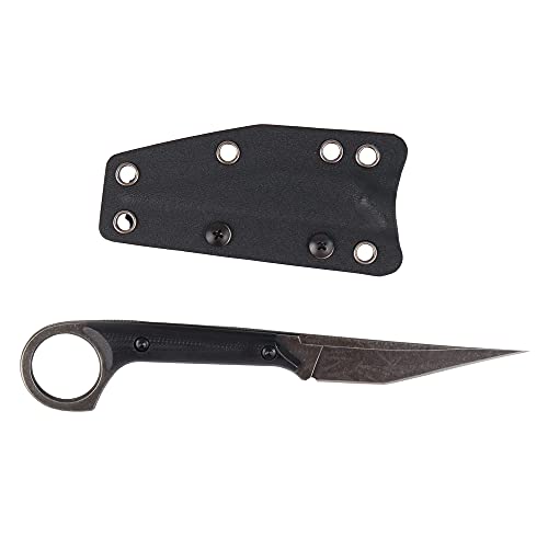 Masalong Kni214 Edc Utility Tactical Knife Outdoor Survival Hiking Camping Slender Straight Knife (Black) #TOP2