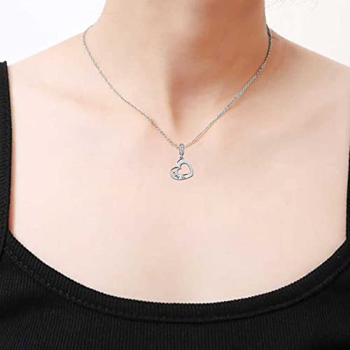 KunBead 18 inch Big Sister Little Sister Mother Daughter Auntie Niece Son Wife Rose Gold Heart I Love You Matching Charm Pendant Birthday Necklace set for 23