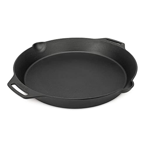 Petromax Feuerpfanne mit Henkeln - Pfanne aus Gusseisen für alle Herdarten, Gasflamme, Backofen oder Kochen im Freien - Anbraten, Schmoren und Rösten mit Antihafteffekt - 50 cm Durchmesser
