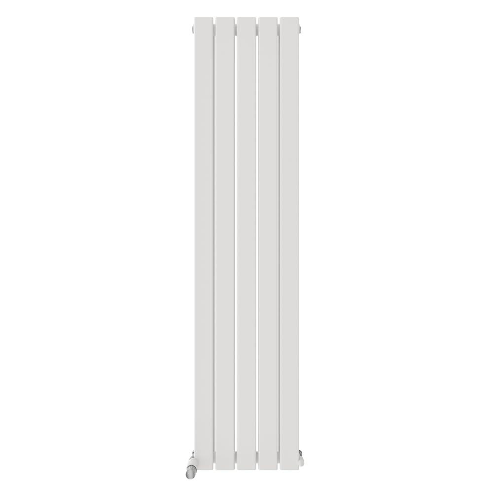iBathUK Apex Wall Mounted Vertical Double Slim Flat Panel Radiator, 5-Column Steel, Hydronic Central Heating, High Thermal Output, Modern Designer Radiator for Bathroom in Matt White, 1600x380 mm