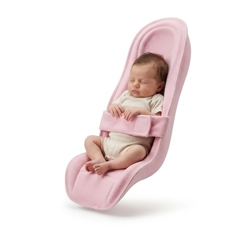 Image of 2-in-1 Reclined Carrying & Feeding Support Pillow | Strong Back Support | Indoor & Outdoor Use Cotton Blend, Ergonomic Design, 0-10 Months, Soft Cushioned Hard Support (Pink)