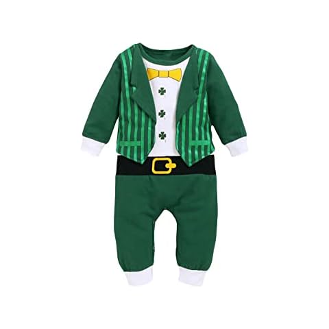 Singcoco Mutiggee Baby Boys St.Patrick's Day shamrock Romper (Green,3-6 Months) Cover