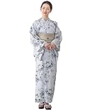 [SOUBIEN] ソウビエン 浴衣 4点 セット セパレート 新二部式浴衣 floro レディース (浴衣/兵児帯/伊達締め/下駄) フリーサイズ 咲き匂う寒花×ベージュ ykf10248-obs10057