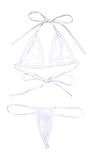SkinBikini Women's See-Thru Micro G-String Bikini One-Size White