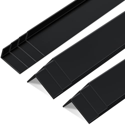 Image of Sasylvia 10 Pcs Wall Corner Protector Guards, 1 x 1 /2 x 36 Inches Avoid Scratching Scuffs, Black Vinyl Corner Trim Molding, Ease Install & Cleaning for Door Countertop Furniture Cabinet Protection