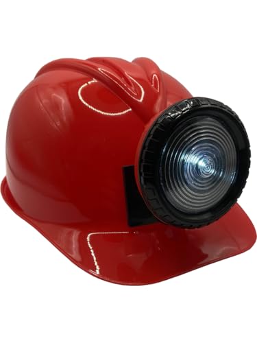 Studio Halloween Red Miner Mining Hard Hat With Light Costume Accessory