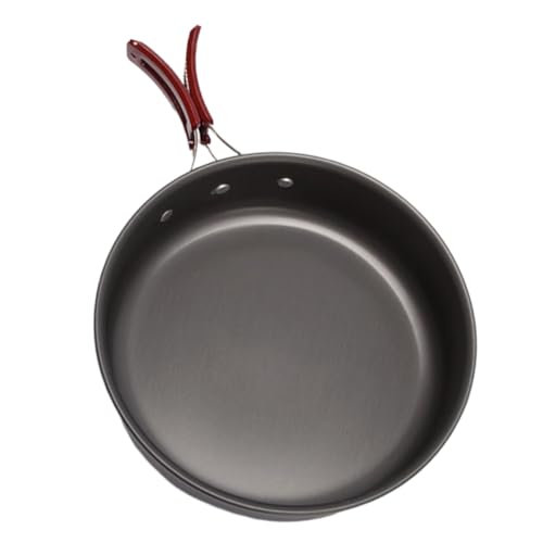 FELTECHELECTR Outdoor Frying Pan Portable Cooking Ware for Camping and Picnics Non Stick Skillet with Handle for Family Cooking Black
