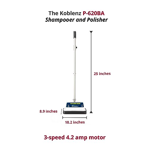 Image of Koblenz Shampooer and Polisher, Floor Shampooer and Polisher, Hard Floor Cleaner, Heavy-duty Carpet Cleaning Machine with Scrubbing Brushes and Polishing Pads, 3 Speeds, Blue /Gray (P-620BA)