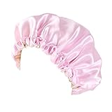 [JK Home] ナイトキャップ ガールズ ボーイズ 子供 キッズ 両面用 就寝用帽子 お休みキャップ 美髪・育毛 寝癖悩み解消 安眠 お休み寒さ対策 サイズ調整可能 Pピンク 直径:約25cm