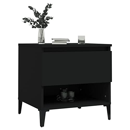 Table basse noire en bois compacte pour optimiser les petits salons