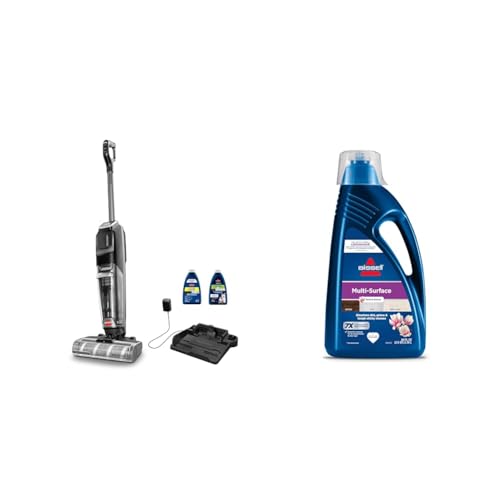 Bissell CrossWave® OmniForce™ Edge Cordless Multi-Surface Wet Dry Vacuum with Zero-Gap Edge Technology, 3930F MultiSurface Floor Cleaning Formula for Crosswave and Spinwave (80 oz), 1789G