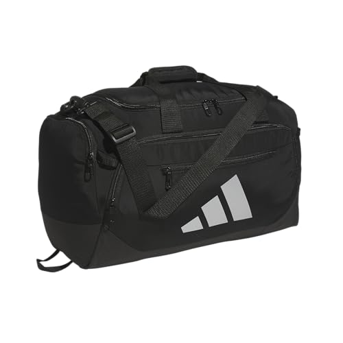 adidas Defender 5 Duffel Bag for Sports, Gym and Travel, Black/Silver Metallic, OSFA